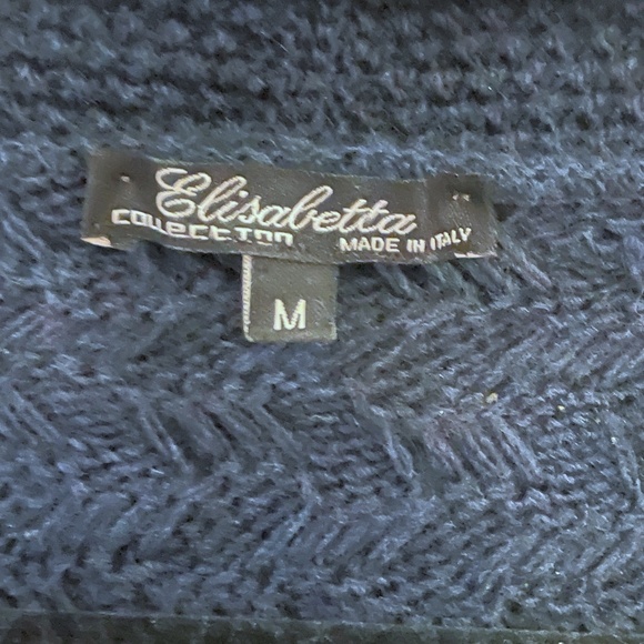Elisabetta Collection Italian Wool Blue Cardigan Sweater Women's Size M - Picture 7 of 7